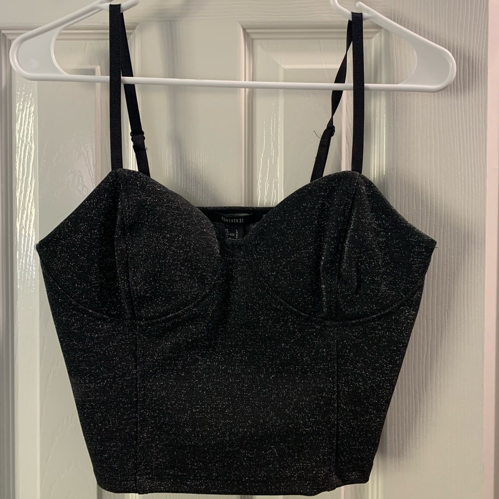 Forever 21 black sparkle blouse Size Large
